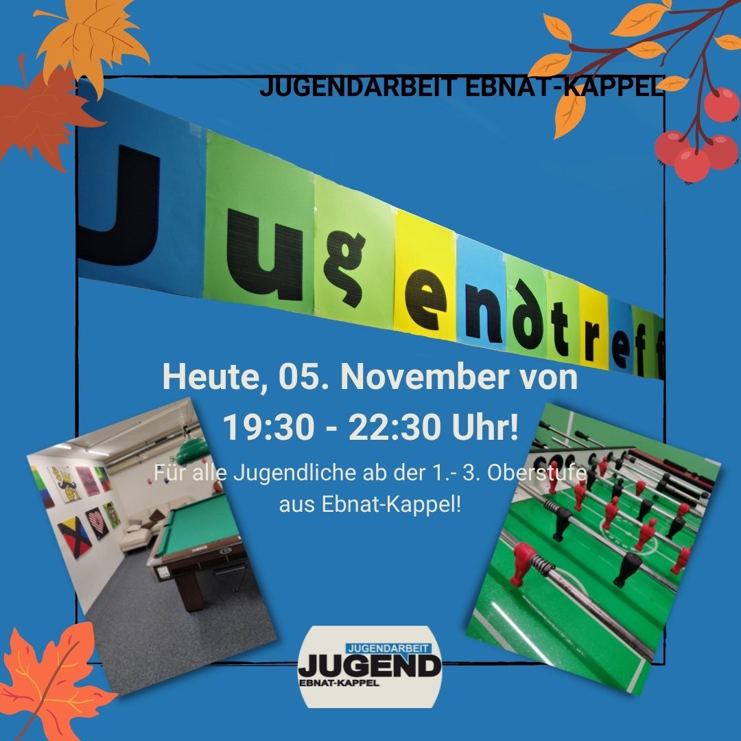 Mehr über den Artikel erfahren JUGENDTREFF VOM 5. NOVEMBER 2021