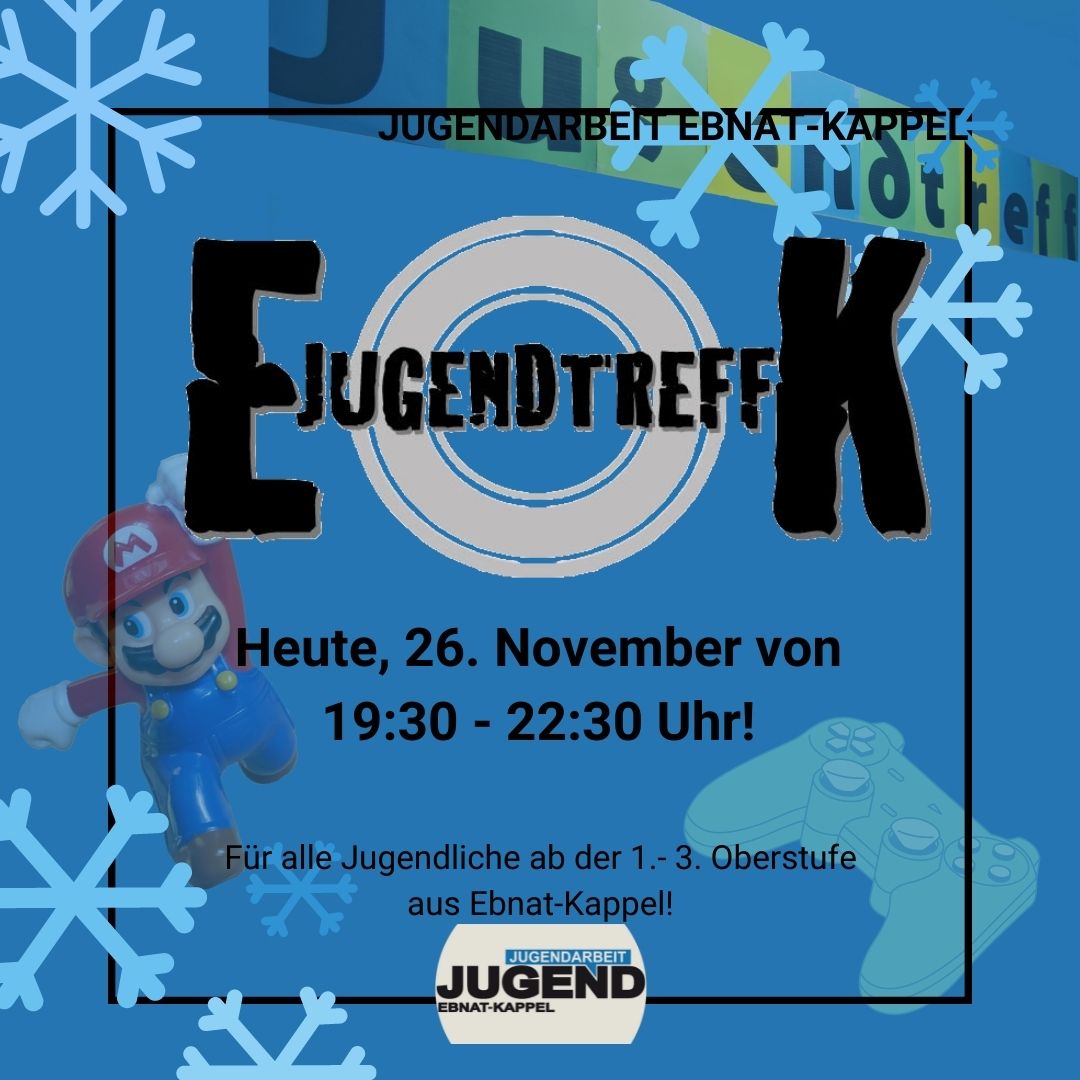 Du betrachtest gerade JUGENDTREFF VOM 26. NOVEMBER 2021