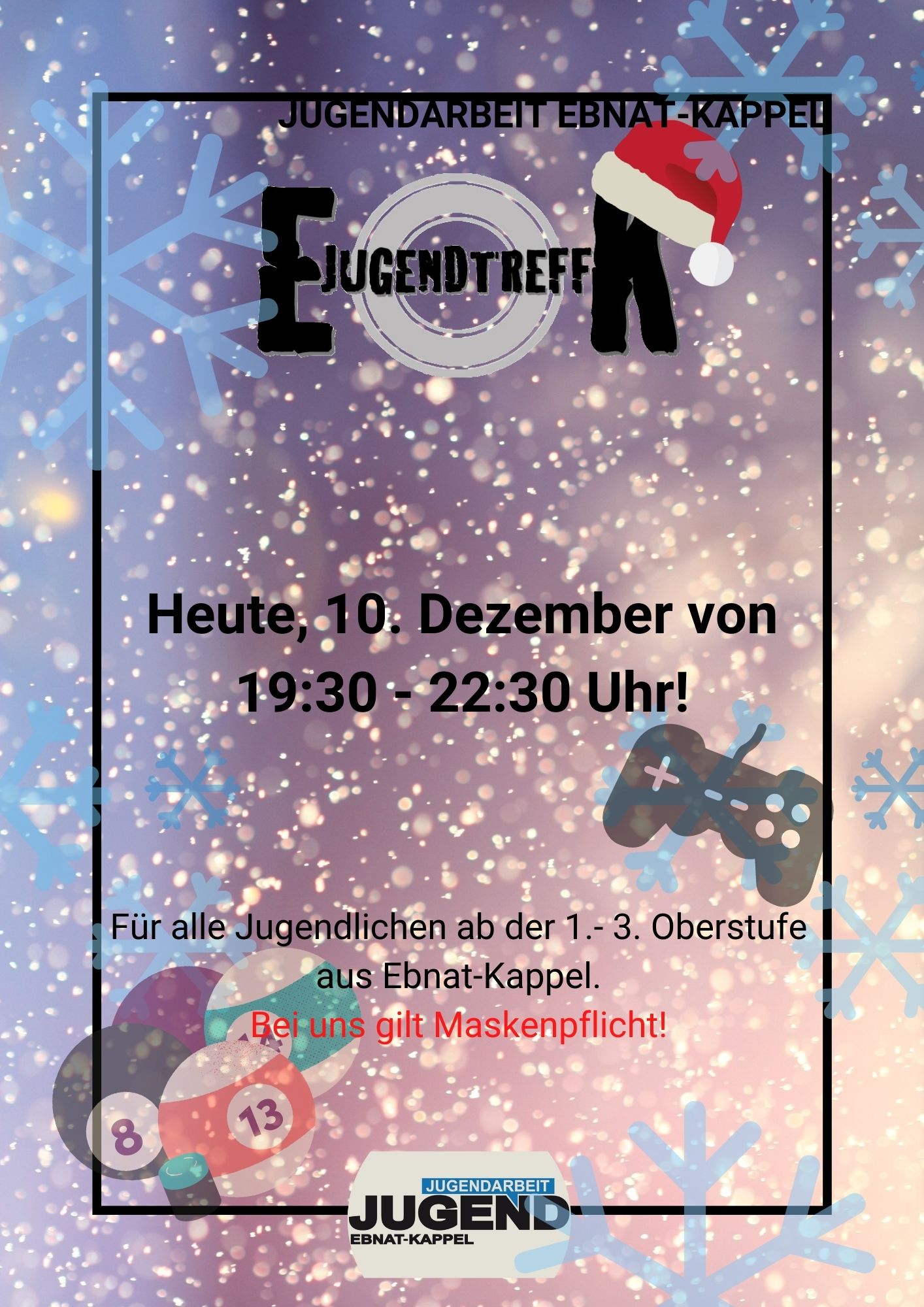 Du betrachtest gerade JUGENDTREFF VOM 10. DEZEMBER 2021