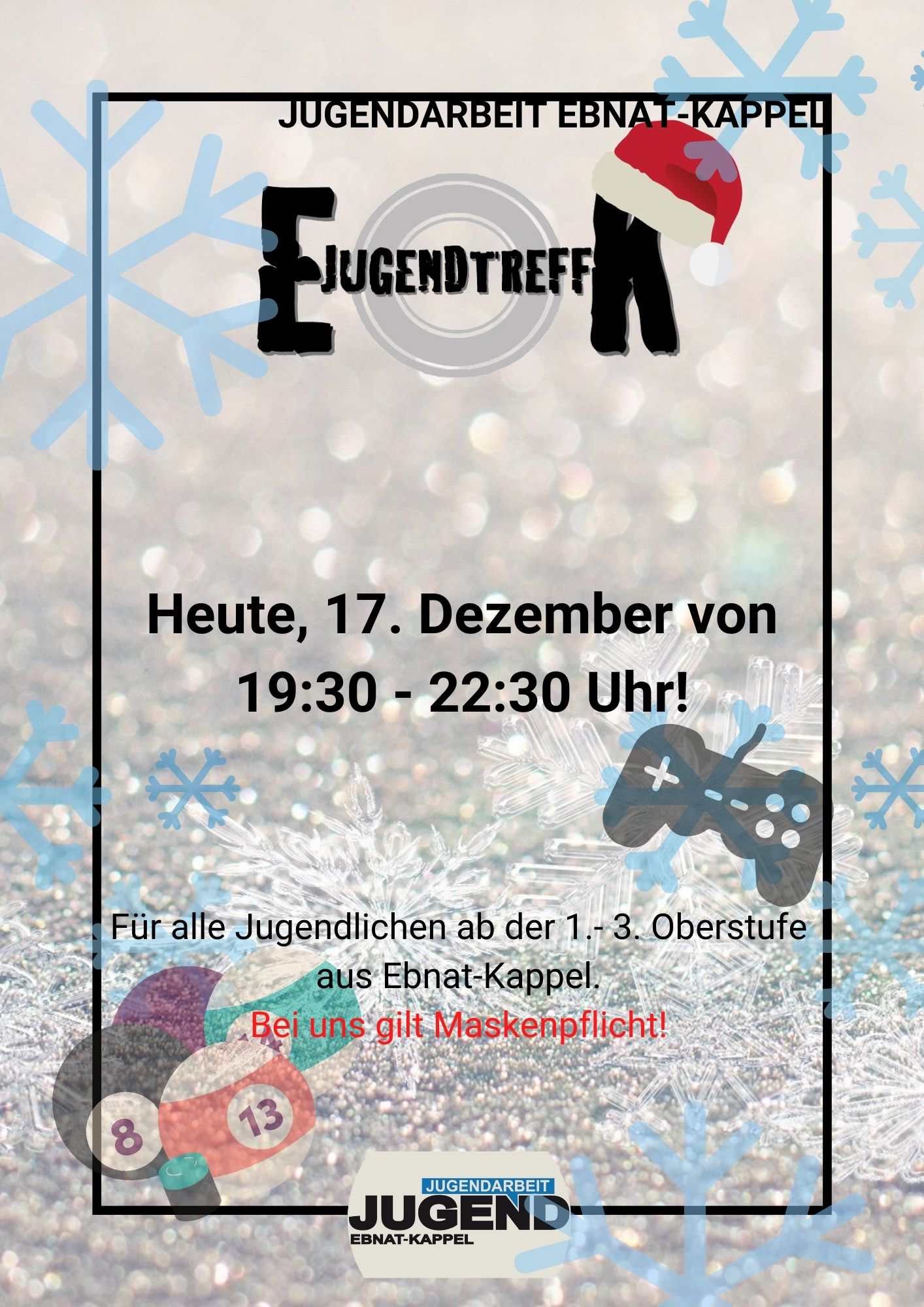 Du betrachtest gerade JUGENDTREFF VOM 17. DEZEMBER 2021