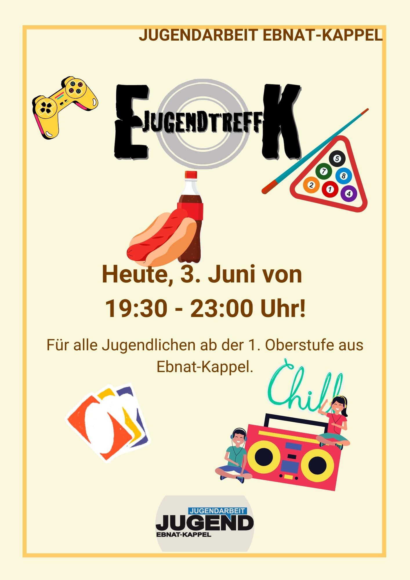 Du betrachtest gerade JUGENDTREFF VOM 3. JUNI 2022