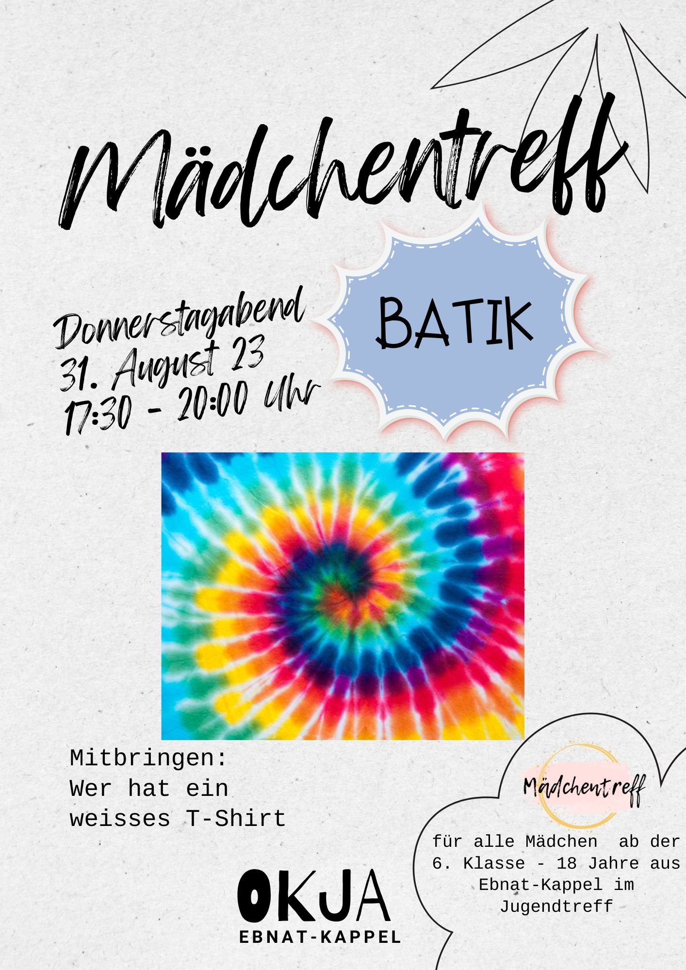 Mehr über den Artikel erfahren Mädchentreff vom 31. August 2023