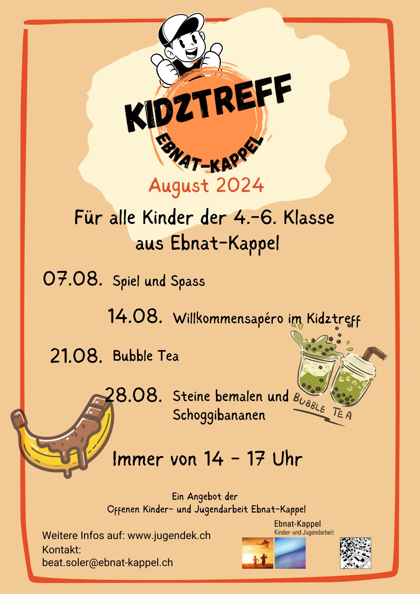 Mehr über den Artikel erfahren Programm Kidztreff August 2024