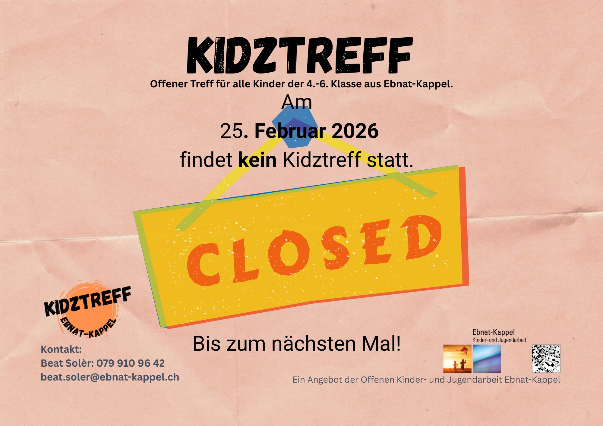 Mehr über den Artikel erfahren Am 25. Februar 2026 kein Kidztreff